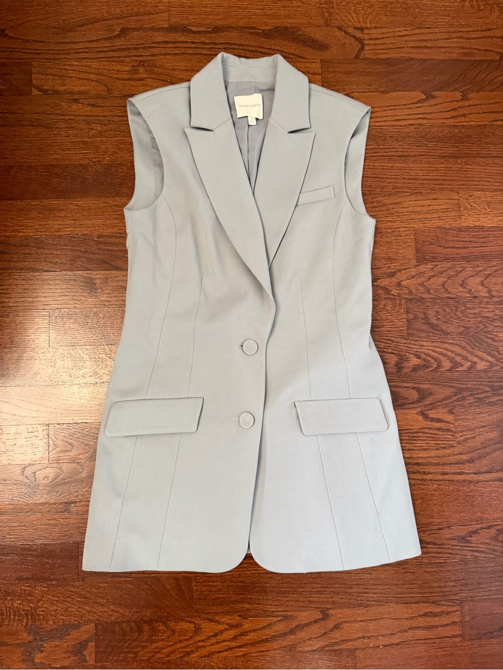 Favorite Daughter Sleeveless Tailored Blazer Vest - Pale Blue